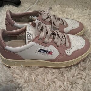 Autry Pink and White Sneakers